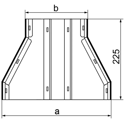 Doppelspurreduzierer, Breite 250 x 240 mm, Höhe 38 mm