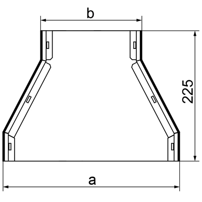 Doppelspurreduzierer, Breite 350 x 125 mm, Höhe 38 mm