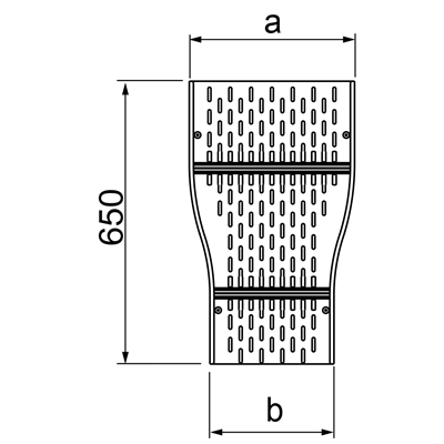 Doppelspurreduzierer, Breite 400 x 300 mm, Höhe 160 mm