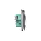 Doppelsteckdose mit Erdung komplett 230V, metallic satiniert