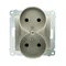 Doppelsteckdose mit Erdung und Shutter (Modul) 16A 250V Schraubklemmen Gold (Metallic)