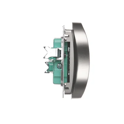 Doppelsteckdose (Modul), 230V, metallic satiniert