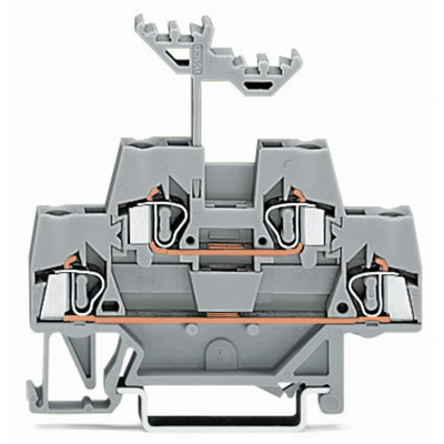 Doppelstock-L/L-Klemmenblock 2,5 mm² grau