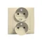 Doppelt geerdete Steckdose mit Phaseninvarianzfunktion, beige