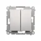 Doppeltaster ohne Piktogramm (Modul) 10A 250V Schnellanschlüsse silber (metallic)