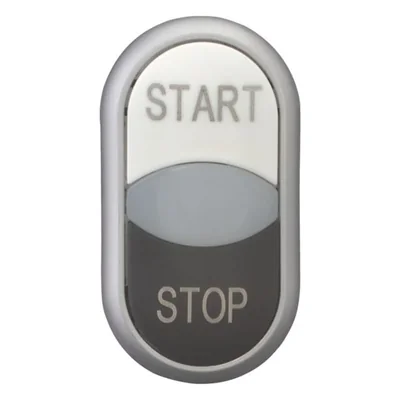 Doppeltastermotor mit Federrückstellung, weißer Start, schwarzer Stopp, M22-DDL-WS-GB1/GB0