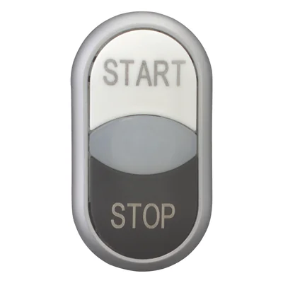 Doppeltastermotor mit Federrückstellung, weißer Start, schwarzer Stopp, M22-DDL-WS-GB1/GB0