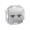 Doppelte RJ11-Telefonbuchse (Modul) Aluminium (metallisch)