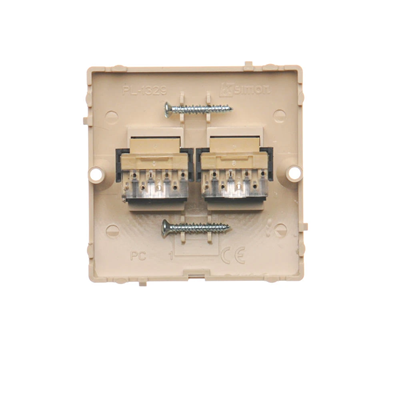 Doppelte RJ11-Telefonbuchse (Modul) beige