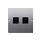 Doppelte RJ11-Telefonbuchse (Modul) inox (metallisch)