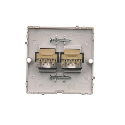 Doppelte RJ11-Telefonbuchse (Modul) inox (metallisch)