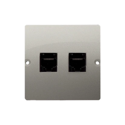 Doppelte RJ11-Telefonbuchse (Modul) metallic satiniert