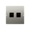 Doppelte RJ11-Telefonbuchse (Modul) metallic satiniert