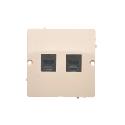 Doppelte RJ12-Telefonbuchse (Modul) beige