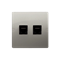 Doppelte RJ12-Telefonbuchse (Modul) satiniert (metallisch)