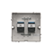 Doppelte RJ12-Telefonbuchse (Modul) satiniert (metallisch)