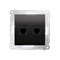 Doppelte RJ12-Telefondose (Modul) Anthrazit (Metallic)