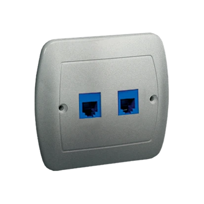Doppelte RJ12-Telefondose silbermetallic