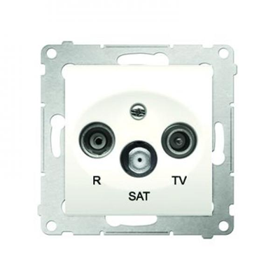 Doppelte Satellitenantennensteckdose SAT-SAT-RTV (Modul) creme