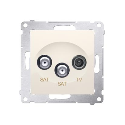 Doppelte Satellitenantennensteckdose SAT-SAT-RTV (Modul) creme