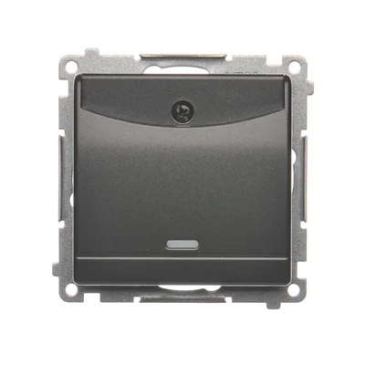 Doppelter Hotelschalter -2Z mit Hintergrundbeleuchtung. Nennstrom 10A (Modul) Anthrazit (Metallic)