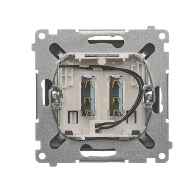 Doppelter Hotelschalter -2Z mit Hintergrundbeleuchtung. Nennstrom 10A (Modul) Anthrazit (Metallic)