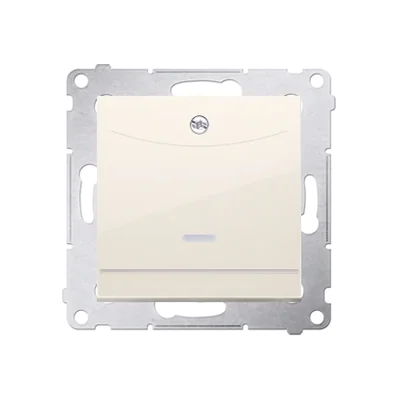 Doppelter Hotelschalter -2Z mit Hintergrundbeleuchtung. Nennstrom 10A (Modul) Creme