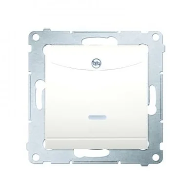 Doppelter Hotelschalter -2Z mit Hintergrundbeleuchtung. Nennstrom 10A (Modul) Creme