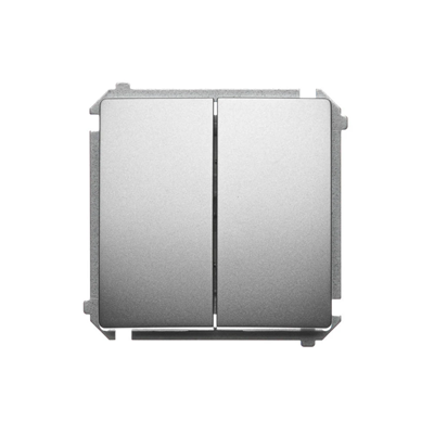 Doppelter Treppenschalter mit Hintergrundbeleuchtung (Modul) 230V, metallic satiniert