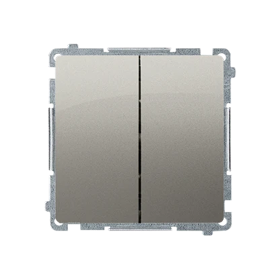 Doppelter Treppenschalter mit Hintergrundbeleuchtung (Modul) 230V, metallic satiniert