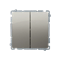 Doppelter Treppenschalter mit Hintergrundbeleuchtung (Modul) 230V, metallic satiniert