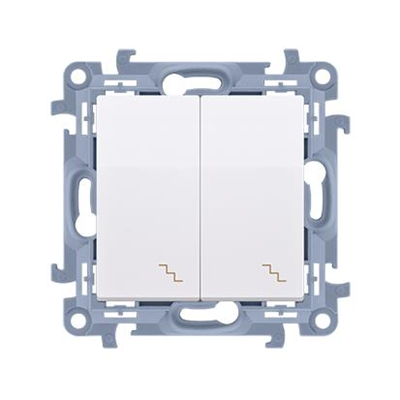 Doppelter Treppenschalter mit LED-Hintergrundbeleuchtung (Modul) 10AX 230V weiß