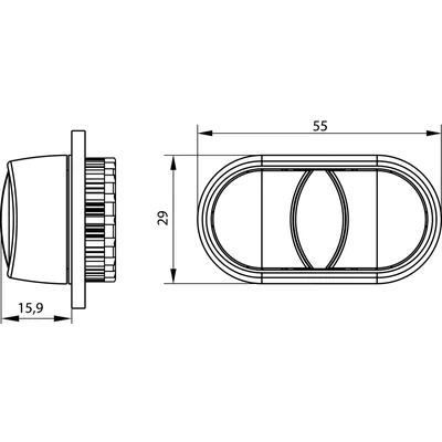 Doppelter Zahnradantrieb, weiß/schwarz vernickelter Ring