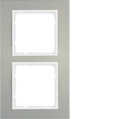 Doppia cornice, alluminio/bianco