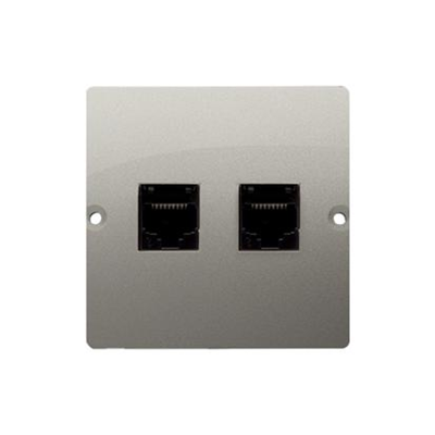 Doppia presa computer RJ45 5e (modulo) satinato (metallico)