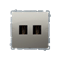 Doppia presa HDMI (modulo), metallizzato satinato