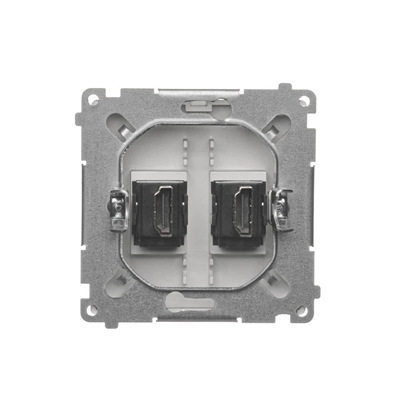 Doppia presa HDMI (modulo), metallizzato satinato