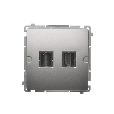 Doppia presa HDMI (modulo), metallizzato satinato