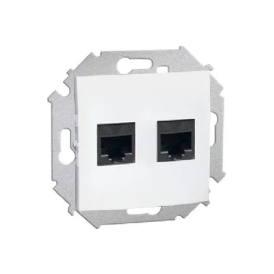 Doppia presa per computer RJ45, cat.5e (modulo), bianco