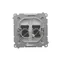 Doppia presa per computer RJ45 cat.6, metallizzato satinato