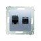 Doppia presa per computer RJ45 categoria 6 con copertura antipolvere (modulo) argento (metallizzato)