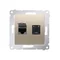 Doppia presa per computer RJ45 categoria 6 con copertura antipolvere (modulo) oro (metallizzato)