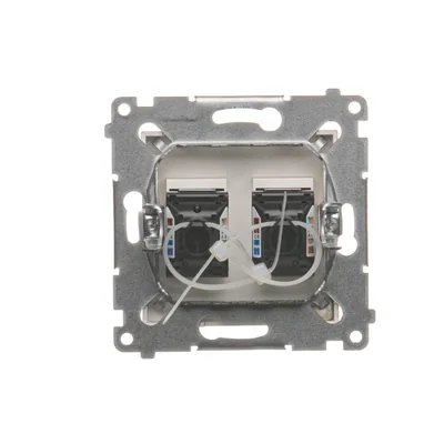 Doppia presa per computer RJ45 categoria 6 con copertura antipolvere (modulo) oro (metallizzato)