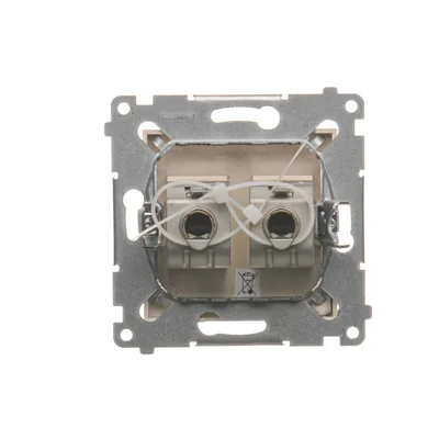 Doppia presa per computer RJ45 categoria 6, schermata, con parapolvere (modulo) crema