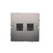 Doppia presa telefonica RJ12 (modulo), inox metallizzato