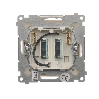 Doppio interruttore hotel -2Z con retroilluminazione. Corrente nominale 10A (modulo) crema