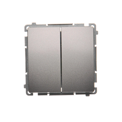 Double-circuit push-button: 2 inputs, 2 outputs (module) 230V, metallic inox