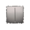 Double-circuit push-button: 2 inputs, 2 outputs (module) 230V, metallic inox