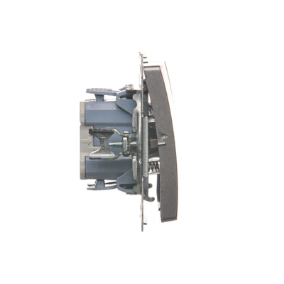 Double-circuit push-button: 2 inputs, 2 outputs (module) 230V, metallic inox