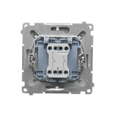 Double-circuit push-button: 2 inputs, 2 outputs (module) 230V, metallic satin